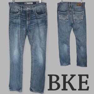 BKE Carter   Bootcut Blue Denim Jeans Mens  33 XL